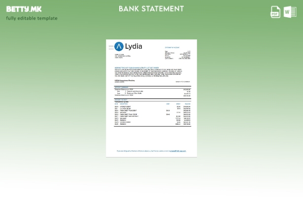 Модерен стил Шаблон за збор за извод од банка во Франција Лидија Ноар